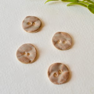 Set of 4 ~ Ceramic Buttons Handmade ~ Ceramic Buttons for Sewing ~ Brown Buttons ~ Handmade Ceramic Buttons ~ Ceramic Buttons Round~3043