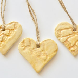 Three Ceramic Heart Ornament Christmas Ornaments Cream Party Decorations Cream Ornament Ceramic Decoration Ceramic Ornaments 6919 image 1