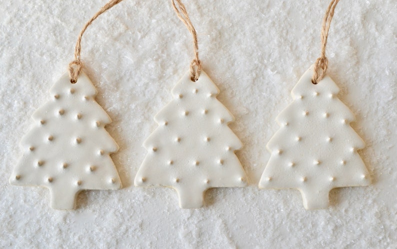 Ceramic Christmas Tree Ceramic Christmas Ornaments Creamy White Christmas Ornaments Creamy White Christmas Tree Decorations 1022 image 3