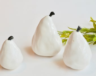 Ceramic Pears ~ Pears Art ~ Ceramic Fruit ~Fruit Ceramic ~Fruit Decor ~Fruit Decorations~Handmade Ceramics~Kitchen Decor~Pottery Pears~P1030