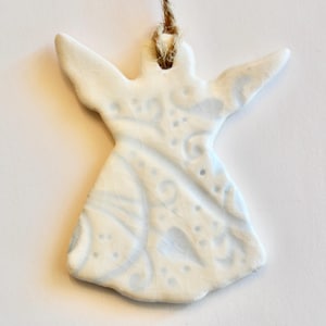 Ceramic Angel Ornament: Handmade Christmas Tree Decoration ~ Christmas Angel Ornaments ~ Bereavement Gifts~Angels~Christmas Angel Gifts~6937