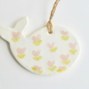 Ceramic Whale Ornament ~ Whale Ornament Baby ~  Whale Ceramic ~ Whale Art Nursery ~ Whale Decor for Nursery ~Whale Art Bathroom Decor ~ 1094