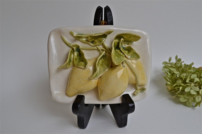 Lemons Ceramic Fruit Tile fruit Wall Decor Fruit Wall Etsy