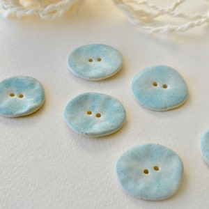 Ceramic Buttons Handmade ~ Large Buttons for Coat ~ Blue Buttons ~ Large Buttons Round ~ Handmade Ceramic Buttons~Ceramic Buttons Round~4109