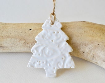 Ceramic Christmas Ornaments ~ White Christmas Ornaments ~ White Christmas Tree~White Christmas Tree Decorations~White Ceramic Ornaments~1032