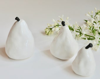 Ceramic Pears ~ Pears Art ~ Ceramic Fruit ~Fruit Ceramic ~Fruit Decor ~Fruit Decorations~Handmade Ceramics~Kitchen Decor~Pottery Pears~P1028