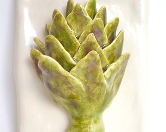 Ceramic Artichoke ~ Vegetable Wall Decor ~ Handmade Tile ~ Artichoke ~ Vegetable Art~ Artichoke Decor ~ Vegetable Tiles~Artichoke Home Decor