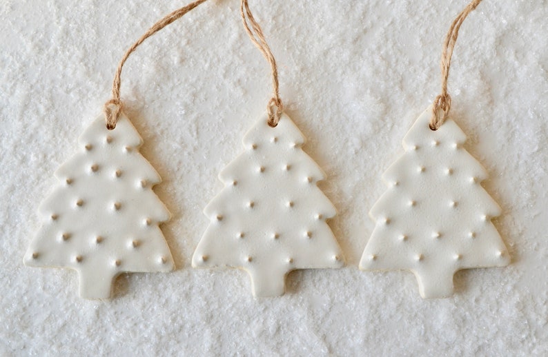 Ceramic Christmas Tree Ceramic Christmas Ornaments Creamy White Christmas Ornaments Creamy White Christmas Tree Decorations 1022 image 2