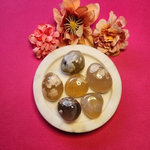 Flower Agate Tumble Stone: Pink Crystal for Self-Love & Growth