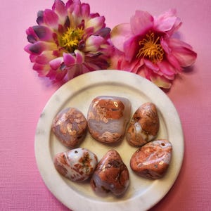 Pink Cotton Candy Agate Tumble Stone - Pink Agate Crystal, Calming Crystal for Self Love, Peace & Inner Harmony, Crystal Healing Stone