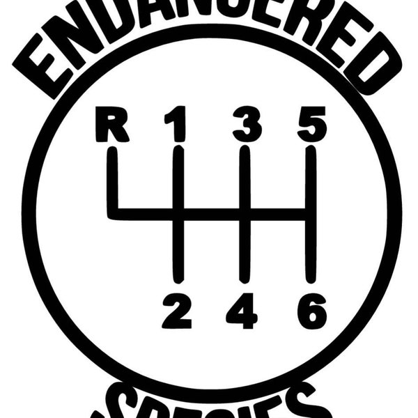 Endangered species decal. Stick shift