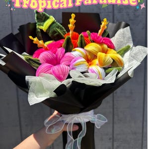 Tropical Paradise Bouquet, Handmade Pipe Cleaner Flower Bouquet
