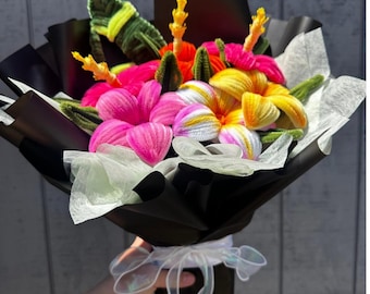 Tropical Paradise Bouquet, Handmade Pipe Cleaner Flower Bouquet