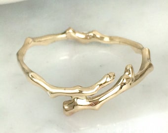 Wedding Ring Twig Ring In 9ct yellow gold