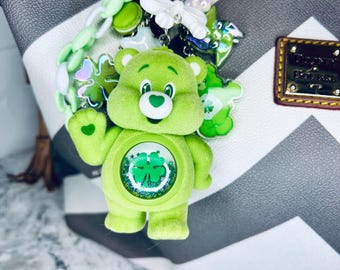 Care Bears, Good Luck Bear, Charm Keychain, Bag Charm, Keychain