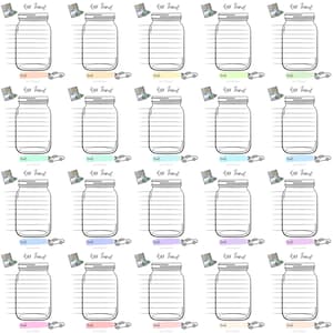 Car Fund Tracker – Printable Budget Jar | 20 Color Options | Vehicle Savings Goal Planner | Digital PDF Download | Personal Finance Tool