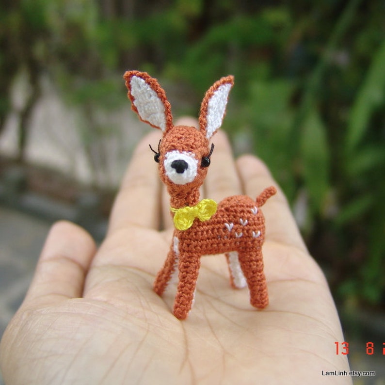 Mini fawn Crochet stuffed animal Amigurumi miniature image 3