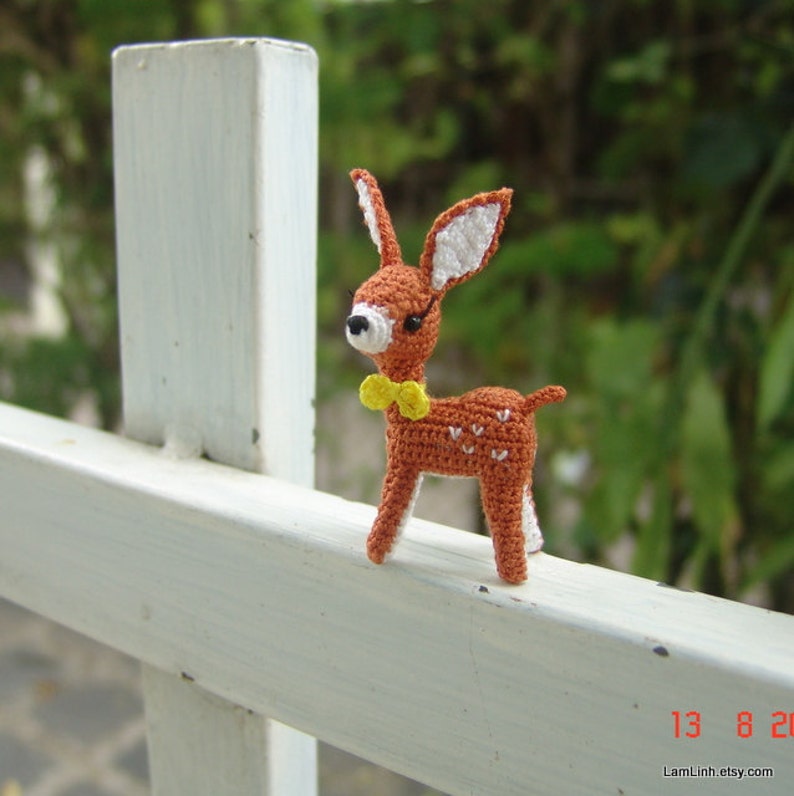 Mini fawn Crochet stuffed animal Amigurumi miniature image 1