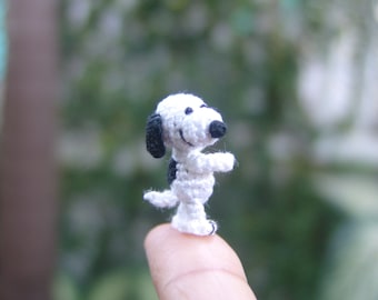 dollhouse white and black dog, tiny amigurumi animals, miniature stuffed animal, crochet miniature dolls, adorable tiny things, 0.9 inch