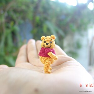 dollhouse crochet miniature - 1 1/4 inch bear - tiny amigurumi animal