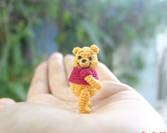 dollhouse crochet miniature - 1 1/4 inch bear - tiny amigurumi animal