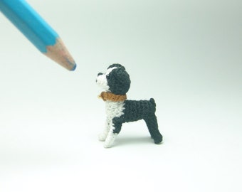 miniature animal 1 inch, dollhouse crochet boston terrier dog, tiny amigurumi animals, doll house crochet accessories, adorable tiny things