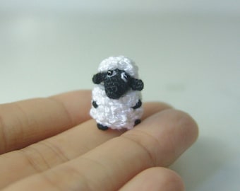 Tiny fat sheep- Crochet stuffed animal - Amigurumi miniature