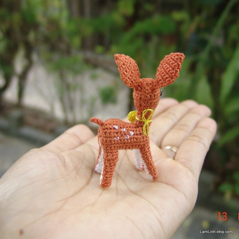 Mini fawn Crochet stuffed animal Amigurumi miniature image 5