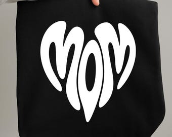 MOM SVG PNG: Heart Shaped Minimalist Mother Design For Mother’s Day Sublimation And Cricut Projects (Digital Download)