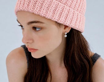 Easy Ribbed Crochet Beanie Pattern PDF | Beginner Hat Pattern | One Rectangle Winter Cap | Newborn to Adult | Digital Download