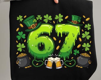 Lucky Number 67 PNG | St Patrick’s Day Png | Retro Irish Six Seven Png | Trendy St Patrick’s Meme Png | (Digital Download)