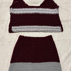 Two-Piece Mini Skirt and Crop Top set