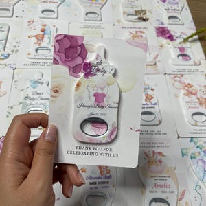 Baby Bottle Girl Baby Shower Bottle Opener – Personalized Magnet Favor – Custom Oh Baby Gift for Guests - Personalized Baby Shower