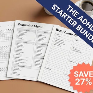 Paquete de recursos para profesores de TDAH / Seguimiento diario de hábitos, Menú de dopamina (Descarga en PDF)