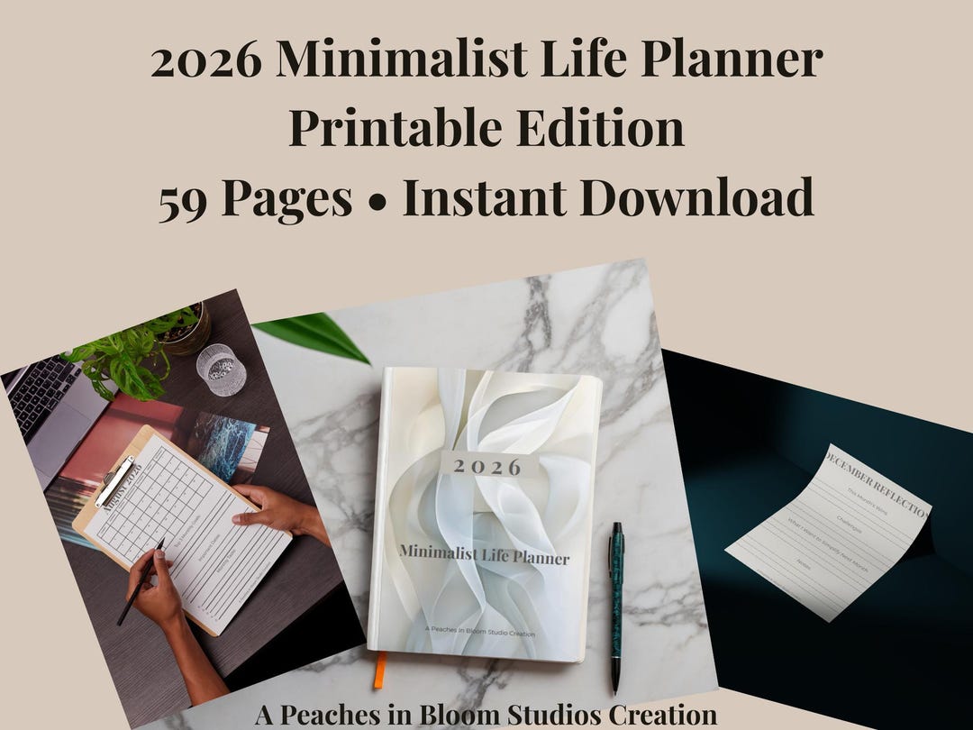 2026 Minimalist Life Planner Printable | Neutral PDF (US Letter, A4) - Etsy