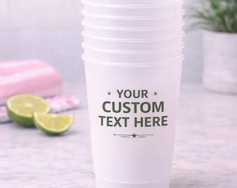 カスタムフロスト加工パーティーカップ、パーソナライズされたイベント用ドリンクウェア、12オンスセット