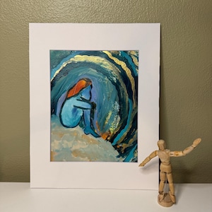 Sheltered in the Swell – 8x10 Original Acrylic Painting with Mat