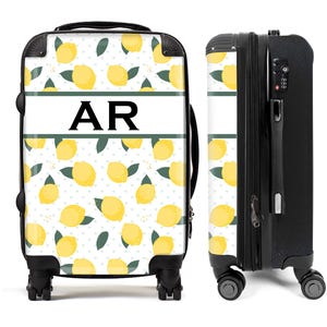 Valise citron personnalisée : bagage de voyage initial personnalisé
