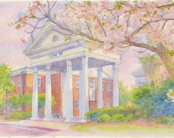 UNCW Watercolor Campus Building
