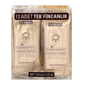 Mehmet Efendi | Kuru Kahveci Türk Kahvesi | Einzeltasse Geschenk türkischer Kaffee 12 x 6 gr Besonderes Geschenk für Sie! Bitte beachten Sie die Beschreibung