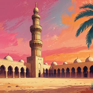 Samarra Minaret Print: Golden Islamic Architecture Art (Digital Download