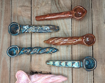 Handmade Stoneware Ceramic Pipe: One-of-a-Kind Art