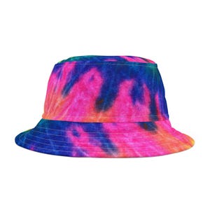 Adire Print Bucket Hat: Tie Dye African Sun Hat, Festival Headwear