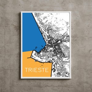 Trieste Italy City Map Print - Digital Download, City Print, City Map, Map Print, Map Print Poster, Gift Map, Home Decor, Office Decor