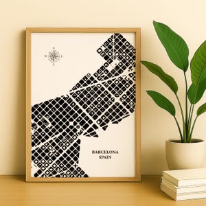 Barcelona Map Print - Digital Download, City Print, City Map, Map Print, Map Print Poster, Gift Map, Home Decor, Office Decor, Map #009