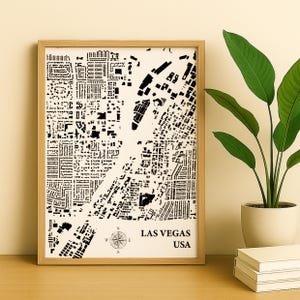 Las Vegas City Map Art Print: Modern Home Office Decor (Digital Download)