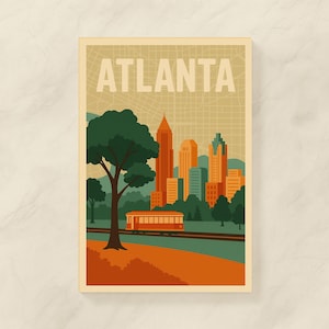 Vintage Atlanta Georgia Map Print: Retro Travel Poster (Digital Download)