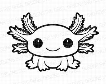 Süße Axolotl SVG digitale Download Datei Kawaii Axolotl Schnittdateien