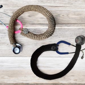 Stethoscope Cover BUNDLE, 1 black cover, 1 leopard print cover