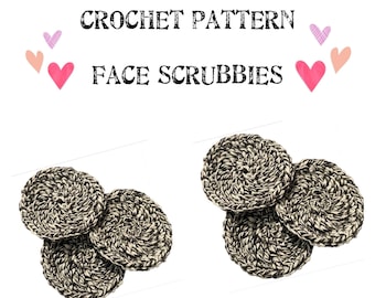 Easy Crochet face scrubbie pattern, easy beginner pattern, printable pattern